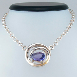 Genuine High Quality Amethyst Silver Necklace