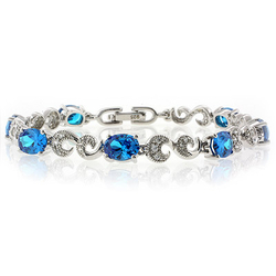 High Quality Blue Topaz Silver Bracelet