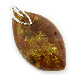 Genuine Baltic Amber Silver Pendant