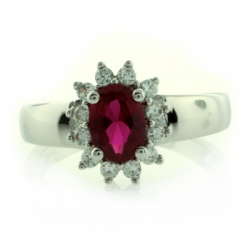 Sterling Silver Ruby Ring