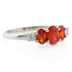 3 Stone Fire Cherry Opal Ring