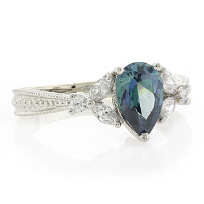 Blue Diamond Sterling Silver Ring