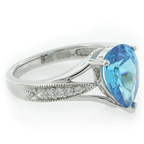 High Quality Blue Topaz Silver Ring