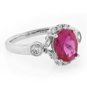 High Quality Genuine Pink Topaz Silver Ring