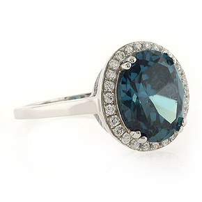 Alexandrite Very High Quality MicroPave Silver Ring