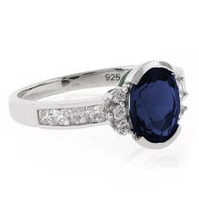 Oval Cut Channel Setting Sapphire Ring