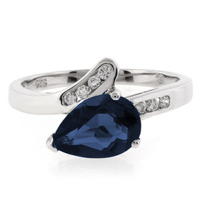 Sterling Silver Solitaire Sapphire Ring