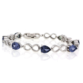 Alexandrite Silver Bracelet Design Infinity Color Blue to Purple