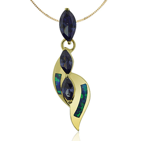 Gold Plated Pendant With Marquise Cut Tanzanite