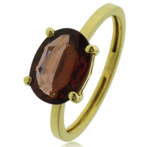 Genuine Garnet Engagement 14k Yellow Gold Ring