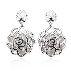 Silver Earrings In Flower Shape