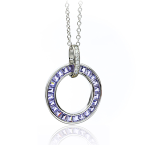 Circle Sterling Silver  Tanzanite With Silver Chain