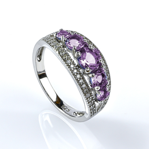 Sterling Silver Stackable Alexandrite Ring