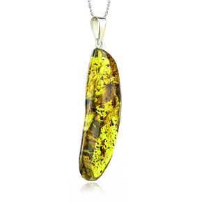 High Quality Genuine Amber Pendant With Sterling Silver