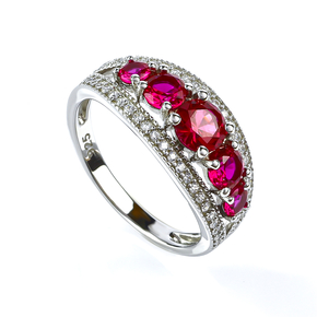 Sterling Silver Stackable Ruby Ring