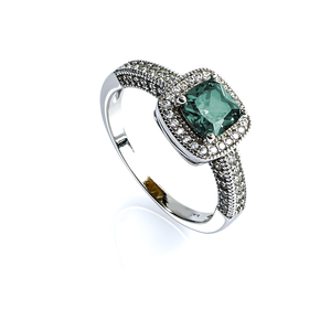 Classic Halo Alexandrite Engagement Ring