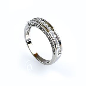 Sterling Silver Stackable Micropave Ring