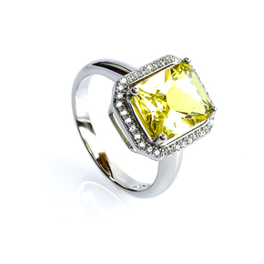 925 Sterling Silver Yellow Alexandrite Ring