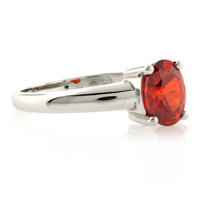 Silver Fire Cherry Opal Ring