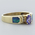 Genuine Australian Opal and Tanzanite 14 Karat Gold Ring with Diamonds