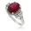 Oval-Cut Red Ruby .925 Silver Ring