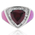 Pink Opal and Trillion Cut Ruby Silver Ring