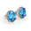 Oval Cut Blue Topaz Silver Earrings