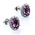 Oval Cut Alexandrite Sterling Silver Earrings Blue to Purple