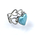 Larimar Genuine Cabuchon Stone Heart Silver Ring