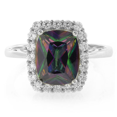 High Quality Mystic Topaz Sterling Silver Ring