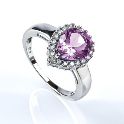 Color Changing Alexandrite and Simulated Diamond Ring