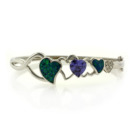 Australian Opal with Tanzanite Bracelet