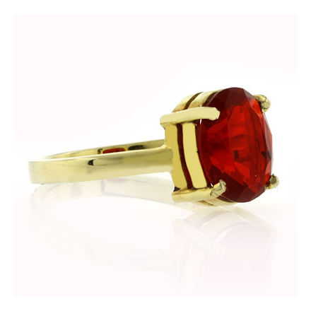 14K Yellow Gold Fire Cherry Opal Ring