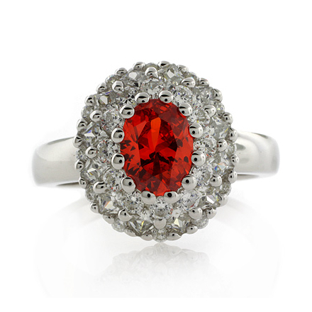 Stunning Mexican Fire Cherry Opal Silver Ring
