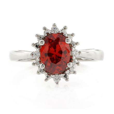 Oval Cut Stone Fire Cherry Opal Ring