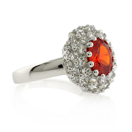 Stunning Mexican Fire Cherry Opal Silver Ring
