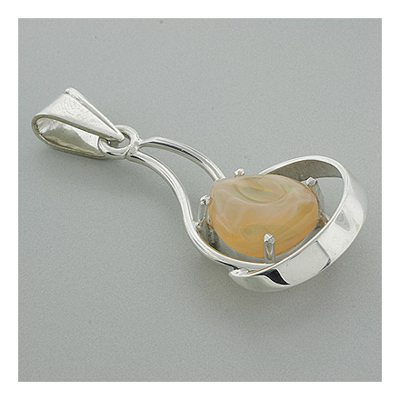 Genuine Mexican Fire Opal Silver Pendant 6 carat