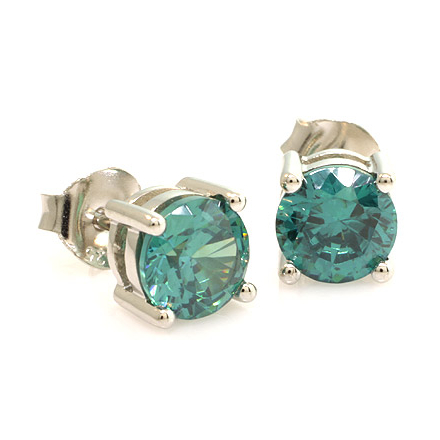 Solitaire Alexandrite Stud Silver Earrings