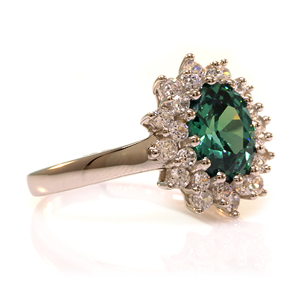 Changing Color Gemstone Silver Ring
