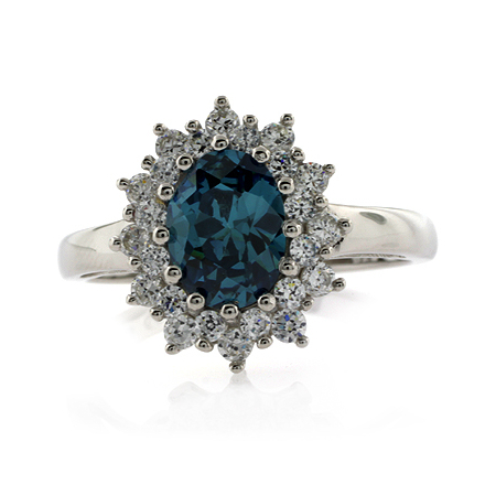 Changing Color Gemstone Silver Ring