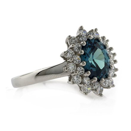 Changing Color Gemstone Silver Ring