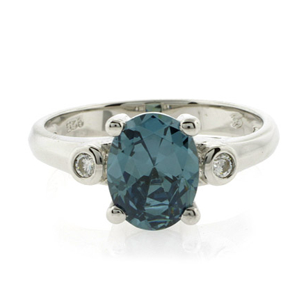 Sterling Silver Solitaire Alexandrite Ring