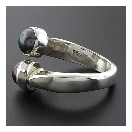 High Quality Black Pearl Silver Ring