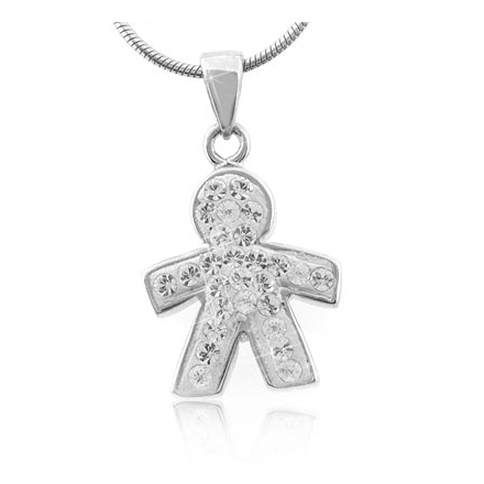 Baby Boy Swarovski Silver Pendant