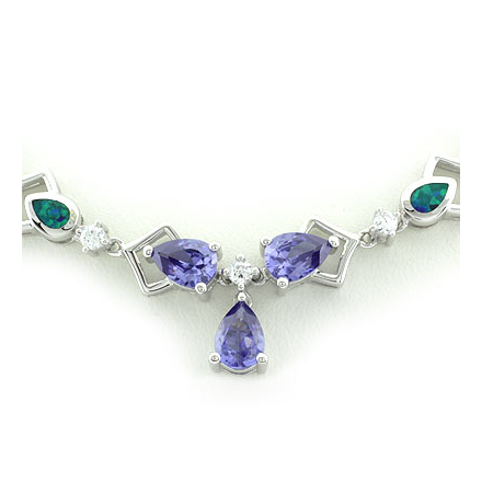 Opal and deals tanzanite necklace