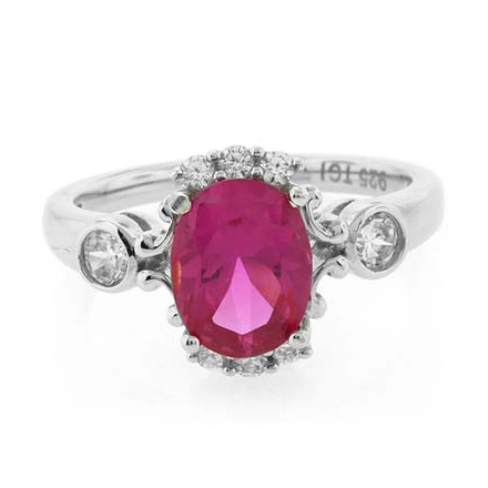 High Quality Genuine Pink Topaz Silver Ring