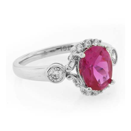 High Quality Genuine Pink Topaz Silver Ring