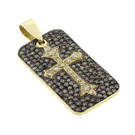 Chocolate diamond cross necklace outlet