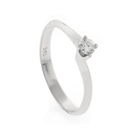 0.13 ct tw Diamond Solitaire Ring Setting in 18K White Gold
