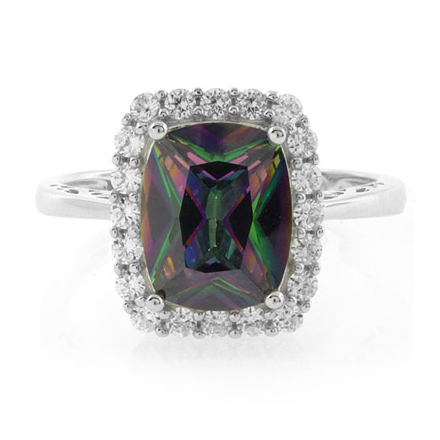 High Quality Mystic Topaz Sterling Silver Ring